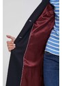 Vlněný kabát Tommy Hilfiger tmavomodrá barva, přechodný