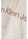 Bavlněné šaty Calvin Klein Jeans béžová barva, mini, oversize
