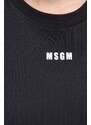 Bavlněné šaty MSGM černá barva, maxi, oversize