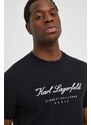 Tričko Karl Lagerfeld černá barva, s aplikací, 541221.755403