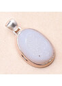 Nefertitis Achát drúzička andělská aura přívěsek stříbro Ag 925 P599 - 2,6 cm, 9 g