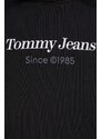 Šaty Tommy Jeans černá barva, mini, oversize