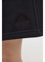 Kraťasy adidas dámské, černá barva, hladké, high waist, IW1253