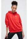 Mikina adidas Originals dámská, červená barva, s kapucí, s potiskem, IP0585