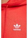 Mikina adidas Originals dámská, červená barva, s kapucí, s potiskem, IP0585