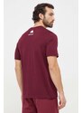 Bavlněné tričko adidas vínová barva, s potiskem, IS9045