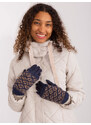 Fashionhunters Námořnické modré teplé rukavice s potahem