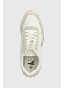 Sneakers boty Calvin Klein Jeans RETRO RUNNER LOW LACE NY ML béžová barva, YW0YW01326