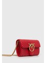 Kožená kabelka Pinko červená barva, 100062.A0GK
