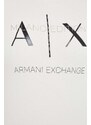 Bavlněná mikina Armani Exchange dámská, béžová barva, s potiskem, 3DYM92 YJFDZ