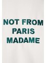Fleecová mikina Drôle de Monsieur Le Hoodie Polaire Slogan béžová barva, s kapucí, s aplikací, C-HO139-PL019-CM