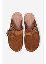 Semišové pantofle Clarks Originals dámské, hnědá barva