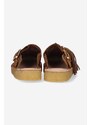 Semišové pantofle Clarks Originals dámské, hnědá barva