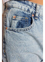 Trendyol Světle Modré Vysoký Pas Letní Tenká Tkanina Široké Leg Džíny