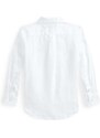 Dětská lněná košile Polo Ralph Lauren bílá barva