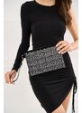 Madamra Drop Stone Women's Stone Clutch Hand and Shoulder Bag