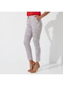 Blancheporte 7/8 úzké kalhoty s kostkovaným vzorem čokoládová/bílá 50
