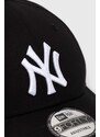 Bavlněná baseballová čepice New Era černá barva, s aplikací