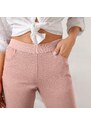 Blancheporte Rovné kalhoty, plátno šedorůžová 52