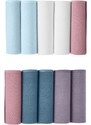 Blancheporte Sada 10 kalhotek midi z pružné bavlny, jednobarevné modrá/růžová 38/40