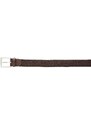Blancheporte Splétaný pružný opasek, kožené zakončení čokoládová 38/40 (80 cm)