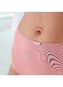 Blancheporte Sada 3 kalhotek maxi z mikrovlákna a krajky růžová+béžová+čokoládová 50/52