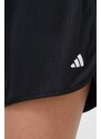 Tréninkové šortky adidas Performance Pacer černá barva, hladké, high waist, IQ2576