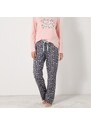 Blancheporte Pyžamové kalhoty s potiskem "Beautiful" antracitová šedá 34/36