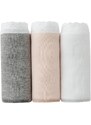 Blancheporte Sada 3 kalhotek "week-end" z bavlny šedá+růžová+bílá 44