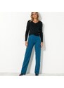 Blancheporte Rovné široké kalhoty z úpletu Milano modrá 38