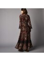 Blancheporte Dlouhé šaty v boho stylu, s macramé detaily čokoládová/béžová 36
