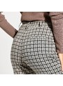 Blancheporte Chino kalhoty z úpletu Milano, potisk kohoutí stopy černá/režná 38