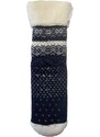 Blancheporte ISOTONER Hřejivé ponožky se žakárovým vzorem, protiskluzová podrážka nám. modrá 39/41