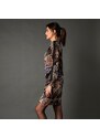 Blancheporte Rovné šaty s potiskem patchwork černá/béžová 54