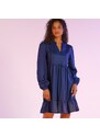 Blancheporte Krátké šaty se žabičkováním indigo 48