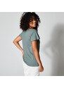 Blancheporte Jednobarevné tričko se třpytivou lemovkou ve výstřihu khaki 42/44