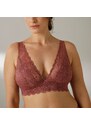 Blancheporte Krajková podprsenka bralette Taripa, bez kostic měděná,koš.A 70A