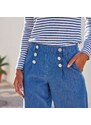 Blancheporte Široké džíny v námořnickém stylu s knoflíky modrá 36