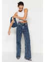 Trendyol Blue High Waist Wide Leg Jeans