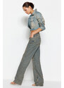 Trendyol Blue Pale Effect Vintage Low Waist Wide Leg Jeans