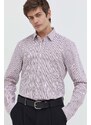 Košile HUGO růžová barva, regular, s klasickým límcem