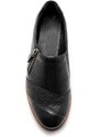 Blancheporte PEDICONFORT Kožené pohodlné boty na klínové podrážce, černé černá 38