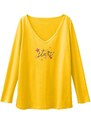 Blancheporte Pyžamové tričko Estrella, s dlouhými rukávy žlutá 38/40