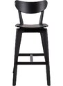 Scandi Černá dubová barová židle Novby 77 cm
