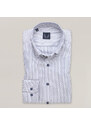 Willsoor Pánská slim fit košile s tmavě modrým pruhovaným vzorem 16004