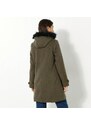 Blancheporte Jednobarevný kabát duffle-coat s kapucí khaki 38