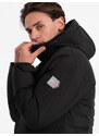 Ombre Men's winter jacket with detachable hood - black