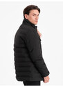 Ombre Men's winter jacket with detachable hood - black