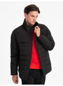 Ombre Men's winter jacket with detachable hood - black