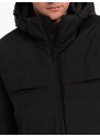 Ombre Men's winter jacket with detachable hood - black